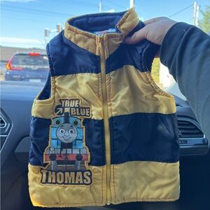 Thomas & Friends Boys Navy and Yellow Puffer Vest